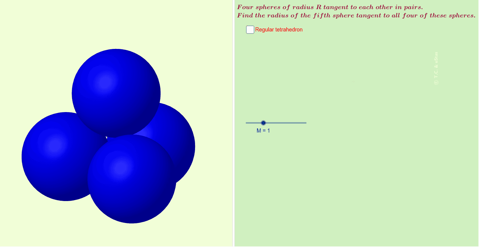 Four spheres GeoGebra