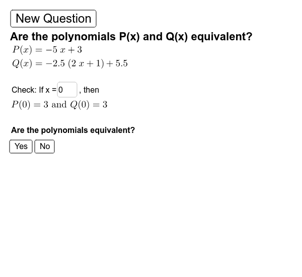 Equality Of Polynomials Geogebra