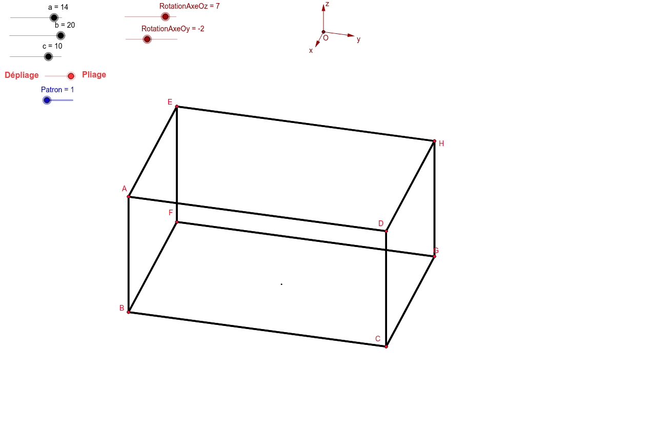 Développement d'un prisme à base rectangulaire – GeoGebra