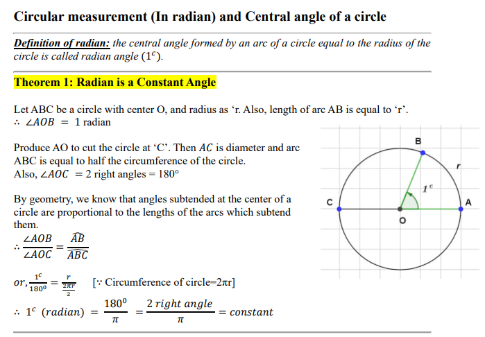 Theorem: Radian is a constant 