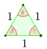 S'han anomenat els angles del triangle de la següent forma: 