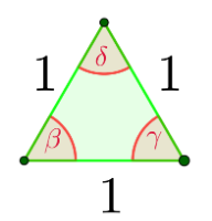 S'han anomenat els angles del triangle de la següent forma: