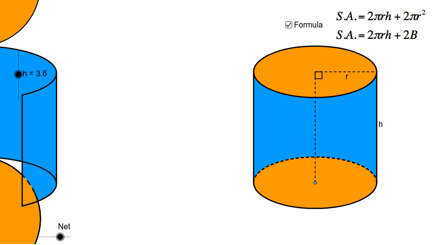 explore the net of a cylinder. Ask yourself how many shapes it the net made of? And what shapes are they?