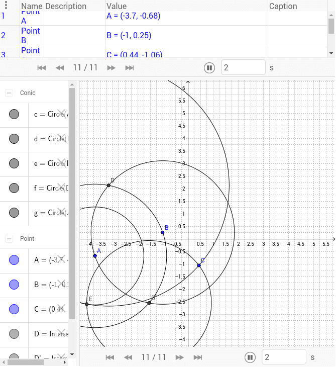 Compass Equivalence Theorem (with only compass) GeoGebra