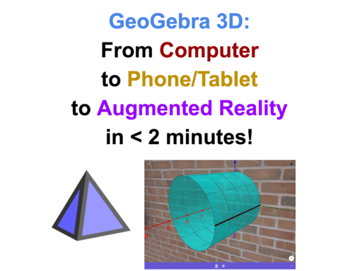 Geogebra 3d From Computer To Phone Tablet To Augmented Reality In Geogebra 3d From Computer To Phone Tablet To Augmented Reality In