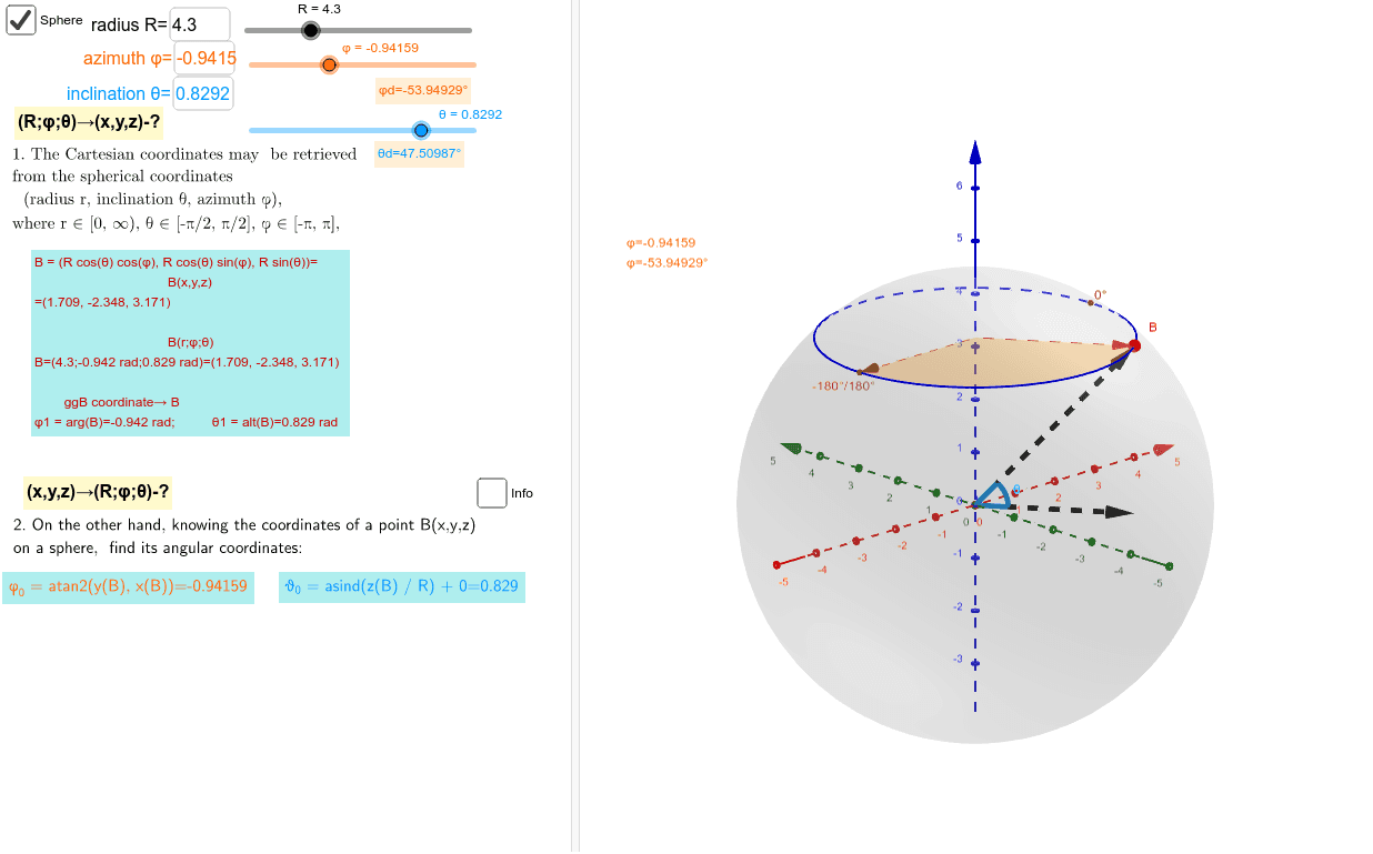 Interrelation of formulas and Implementation in Geogebra
