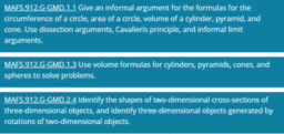 Geometric Measurement and Dimension (GMD) Cluster