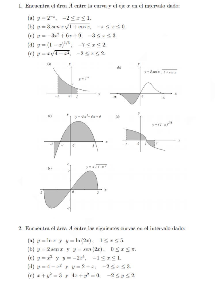 Realiza los ejercicios propuestos utilizando sumas de Riemann. Puedes usar como recurso de apoyo la [url=https://calculadorasonline.com/calculadora-de-suma-de-riemann-online-sumas-de-riemann/]calculadora de suma de Riemann online[/url].