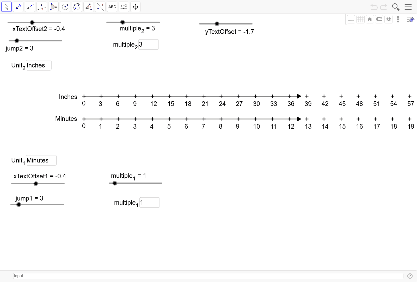 Double Number Line Creation Tool GeoGebra
