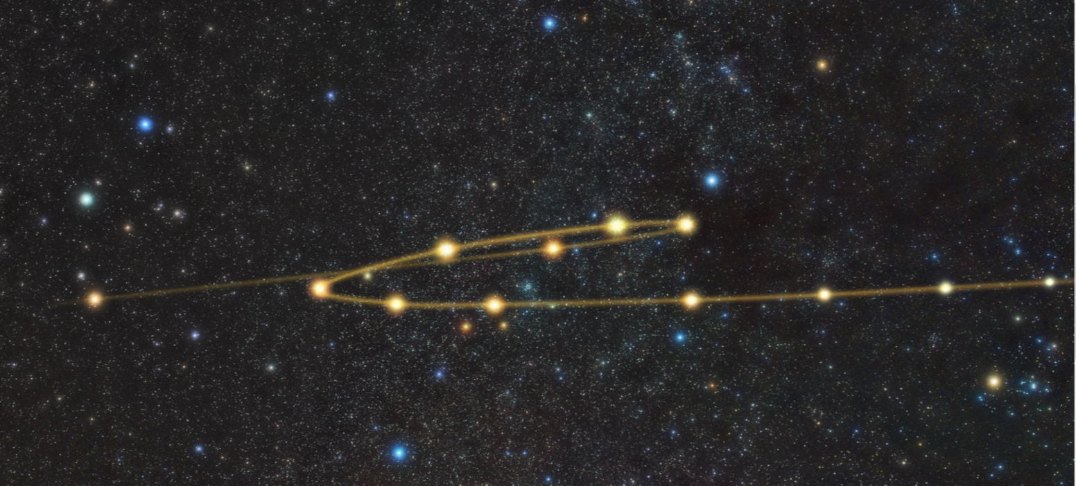 Dieses Bild ist eine Überlagerung mehrerer Bilder desselben Ausschnitts des Nachthimmels.
Die Positionen des Mars durchlaufen eine Schleife vor dem Hintergrund.
Quelle: [url=https://en.wikipedia.org/wiki/File:Apparent_retrograde_motion_of_Mars_in_2003.gif][/url][url=https://www.astrofilm.com/popups/Marsschleife2007_08_hi.html]Marsschleife 2007/08 (astrofilm.com)[/url]