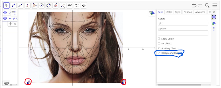 Set Picture as Background Picture, and Control Size with point A and B as marked in the picture. 