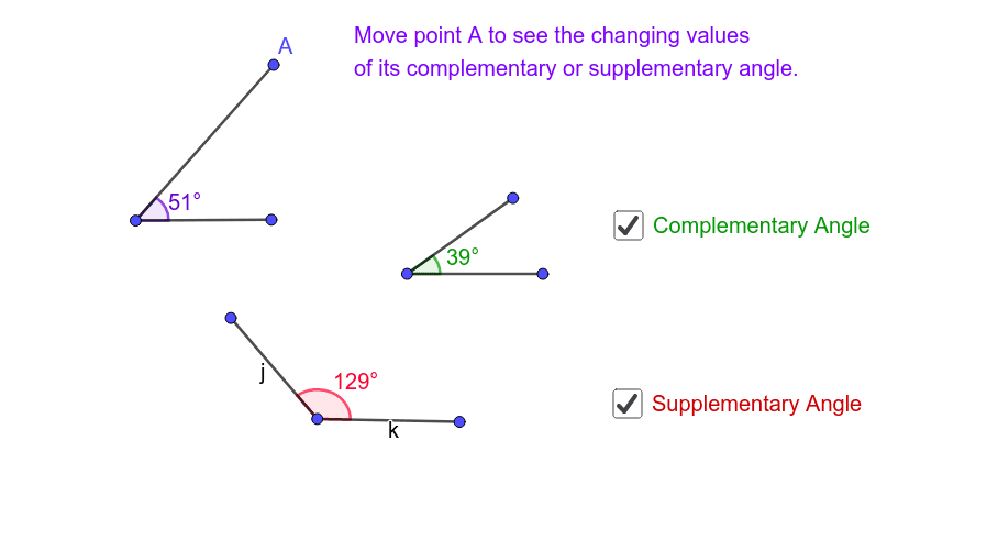 Complementary vs Supplementary Angles – GeoGebra