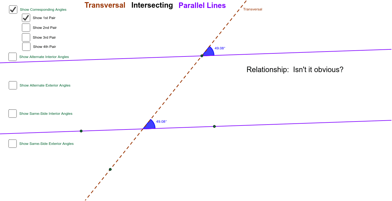 A Pair Of Corresponding Angles In Real Life