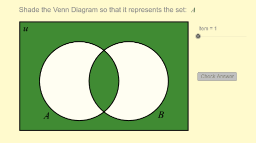 shading venn diagrams geogebra shade the venn diagram