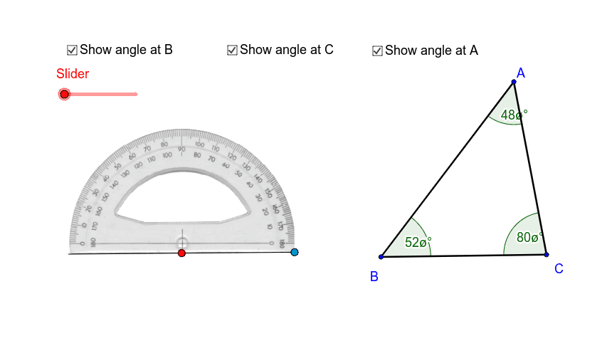 Using a protractor GeoGebra