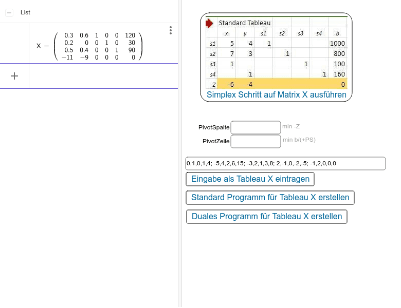Simplex Algorithmus JavaScript.js GeoGebra