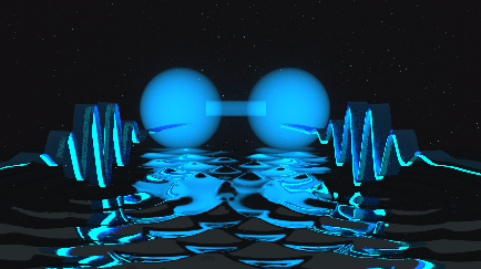 riproduzione di due molecole di luce