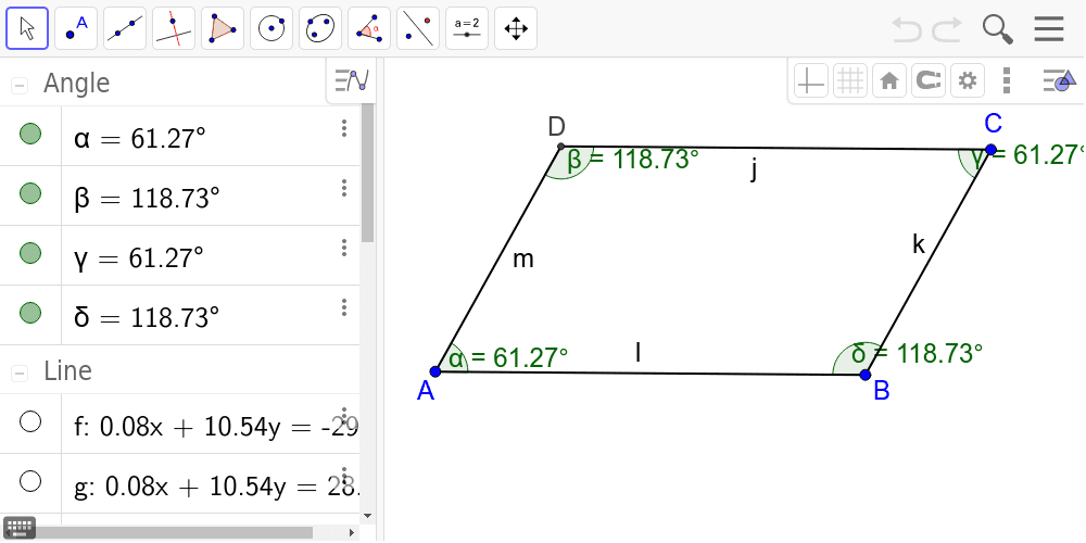 Investigate Parallelograms Geogebra