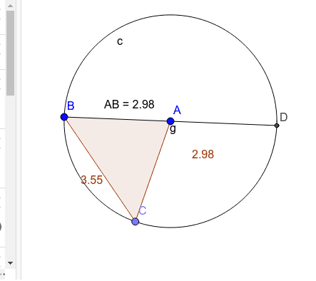 Move point D around the circle. What invariant is shown?