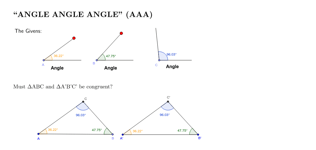 Angle Angle Angle AAA GeoGebra angle-angle-angle-aaa-geogebra
