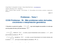 CCSS Problemas - 5b - Más problemas sobre derivadas, crecimiento e interpretación geométrica.pdf