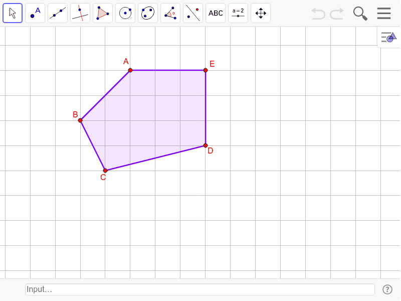 pentagon on square grid geogebra how to draw a pentagon on graph paper