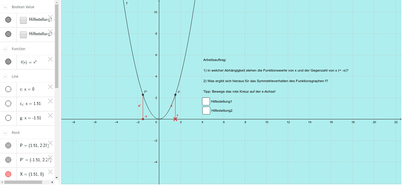 Symmetrie Von Geraden Quadratischen Funktionen Geogebra