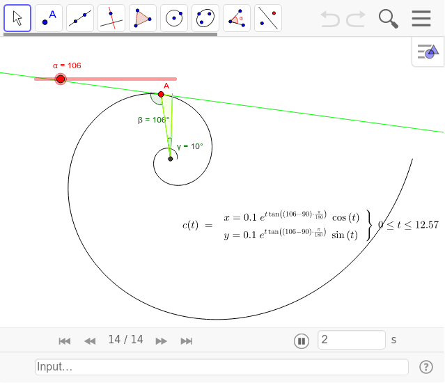 等角らせん1 Geogebra 等角らせん1 Geogebra