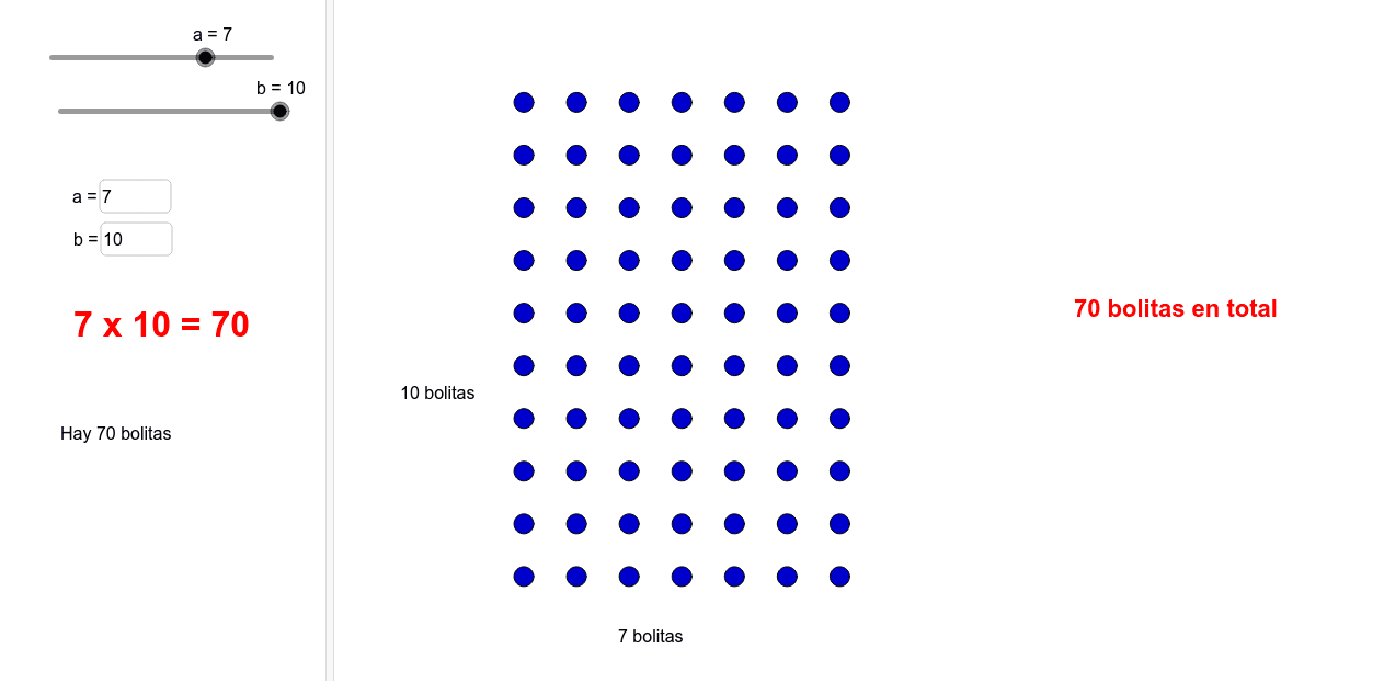Tablas de multiplicar visuales – GeoGebra