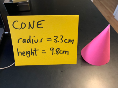 GOAL: Create a virtual to-scale model of this cone using FUNCTION TRANSFORMATIONS.  We'll start with the PARENT CONE FUNCTION and proceed from there. 