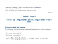 Teoría - 20 - Ángulo entre planos. Ángulo entre recta y plano.pdf