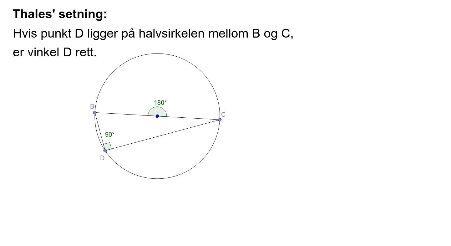 Thales setning – GeoGebra