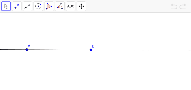 Using only the tools provided, construct a line parallel to line AB.