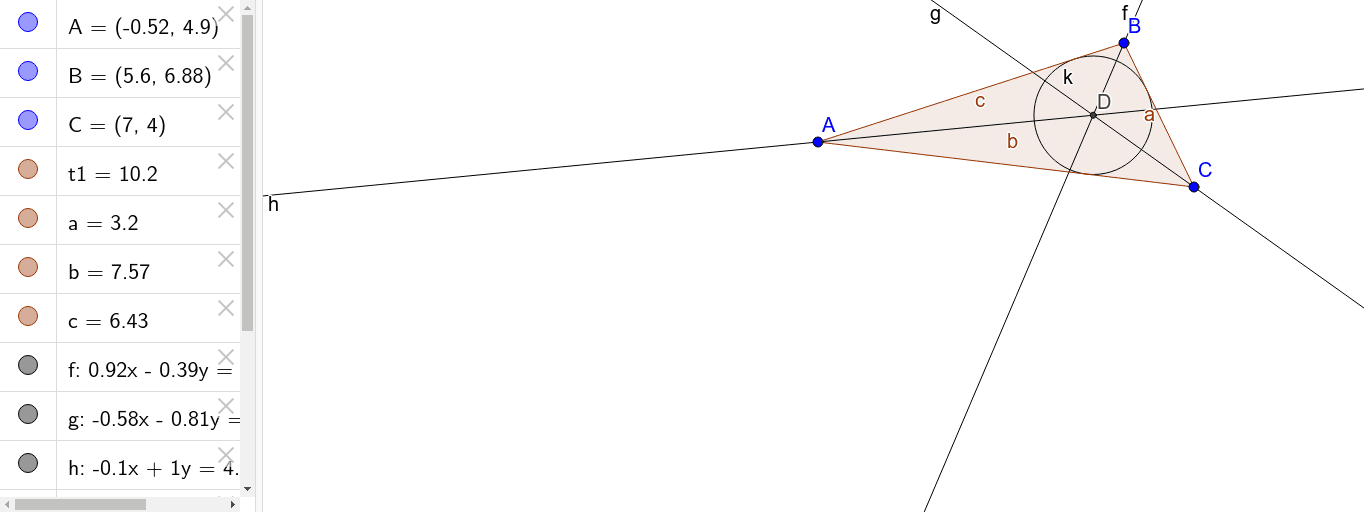 Incenter Geogebra