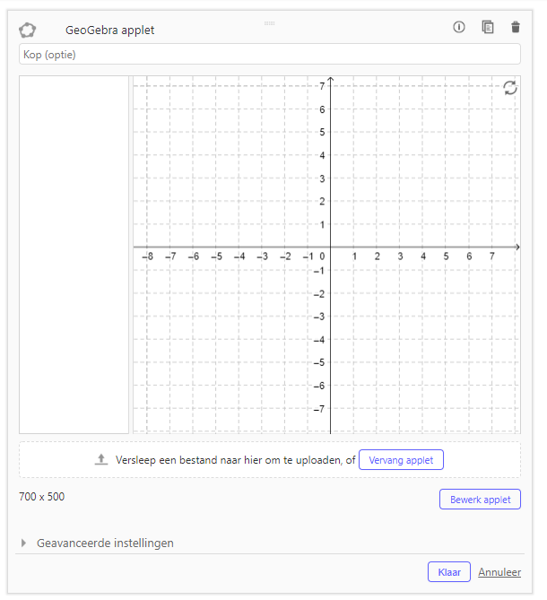 Vervolledig het GeoGebra applet