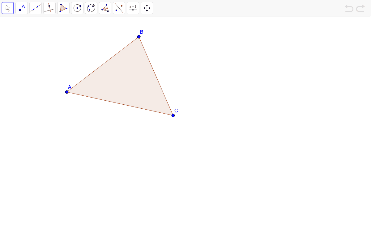 Construct all of the angle bisectors in the triangle below.