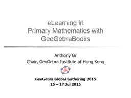 eLearning in Primary Mathematics with GeoGebraBooks