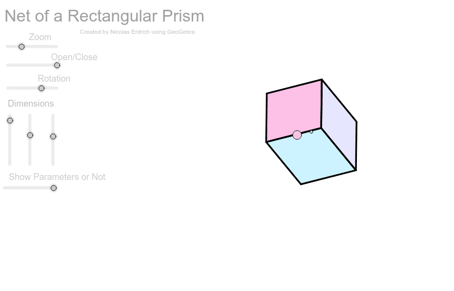 Net for a Rectangular Prism GeoGebra