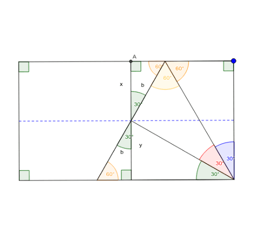Equilateral triangle from a rectangle - diagram 1b – GeoGebra