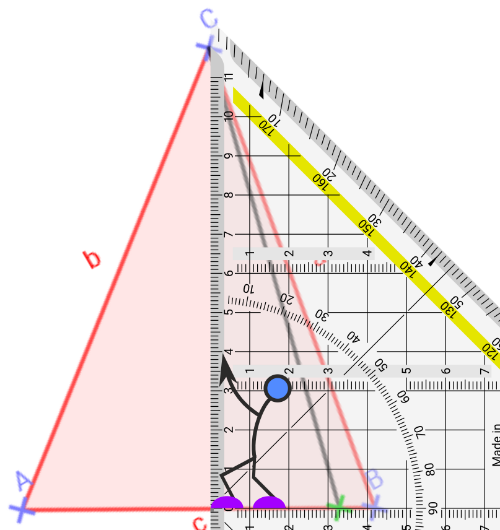 Und auf dem Blatt mit dem Geo-Dreieck?