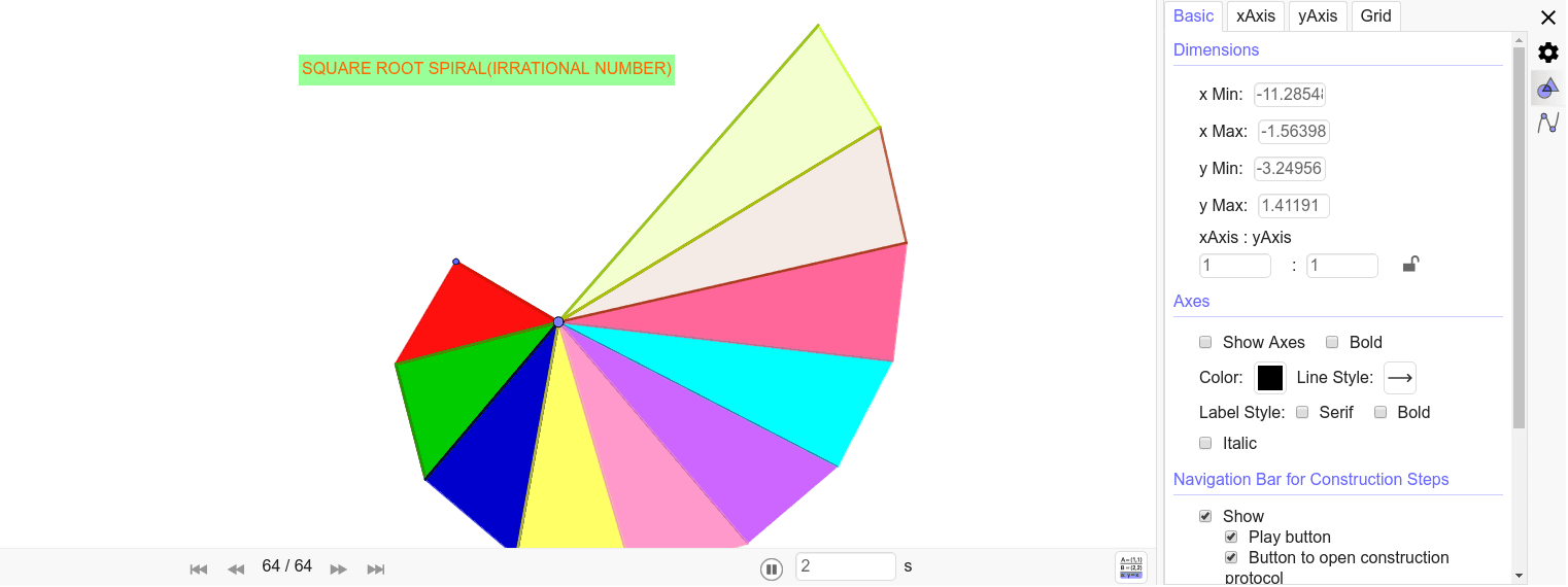 SQUARE ROOT SPIRAL – GeoGebra