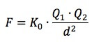 Formula legge di Coulomb 