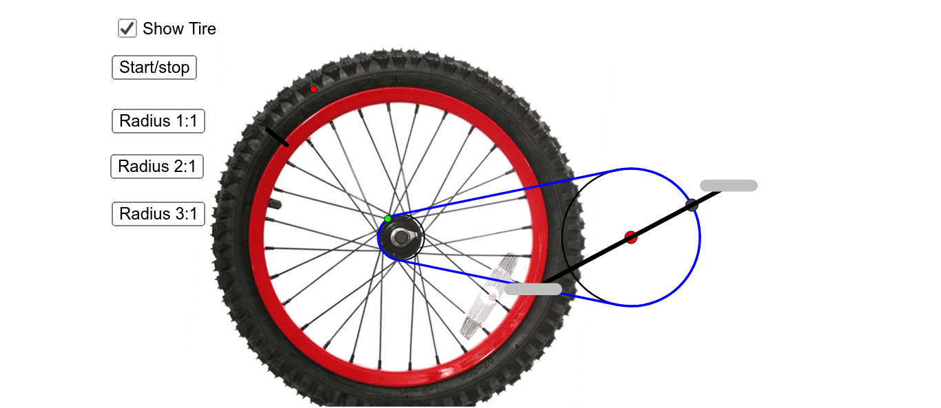 Gears Angular vs. Linear Velocity GeoGebra