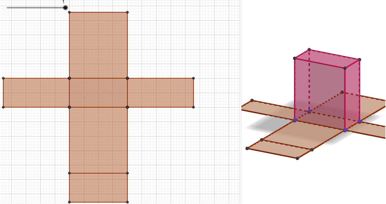 Développement d'un prisme à base rectangulaire – GeoGebra