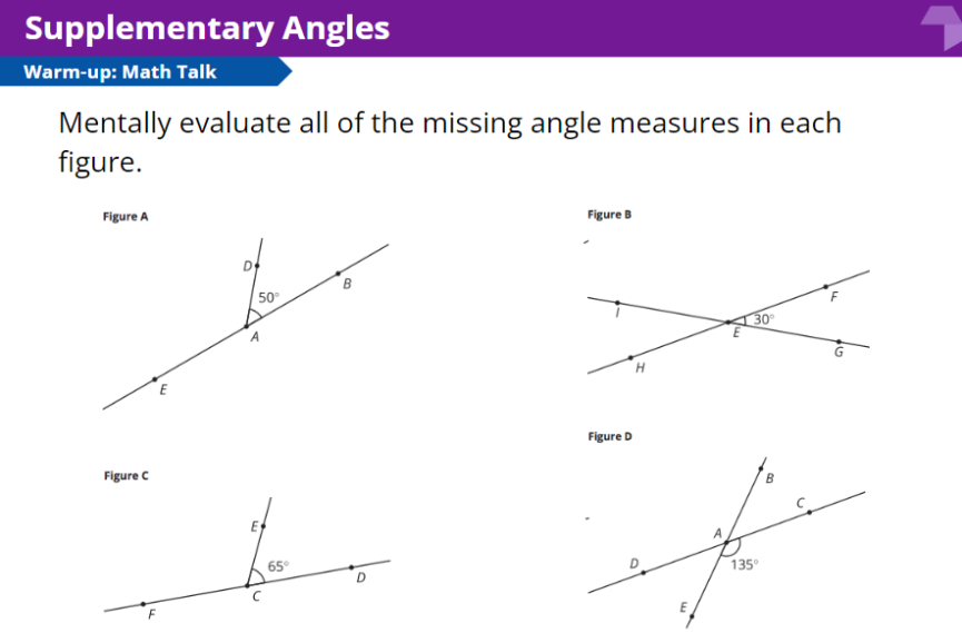 19.1: Math Talk: Supplementary Angles