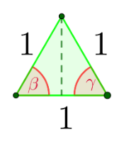 Hem unit un dels vèrtexs del triangle amb el punt mig del costat oposat amb una línia discontínua. 