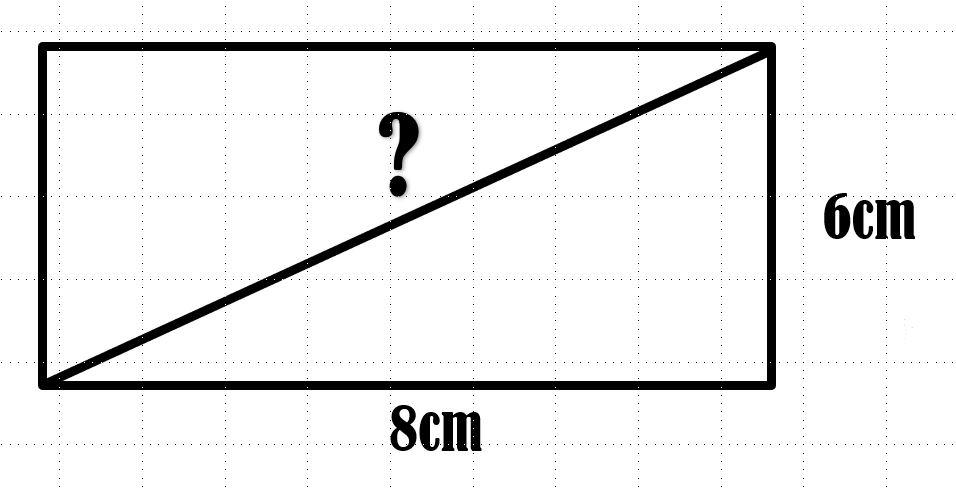 Welche Streckenlänge besitzt die Diagonale in diesem Rechteck?