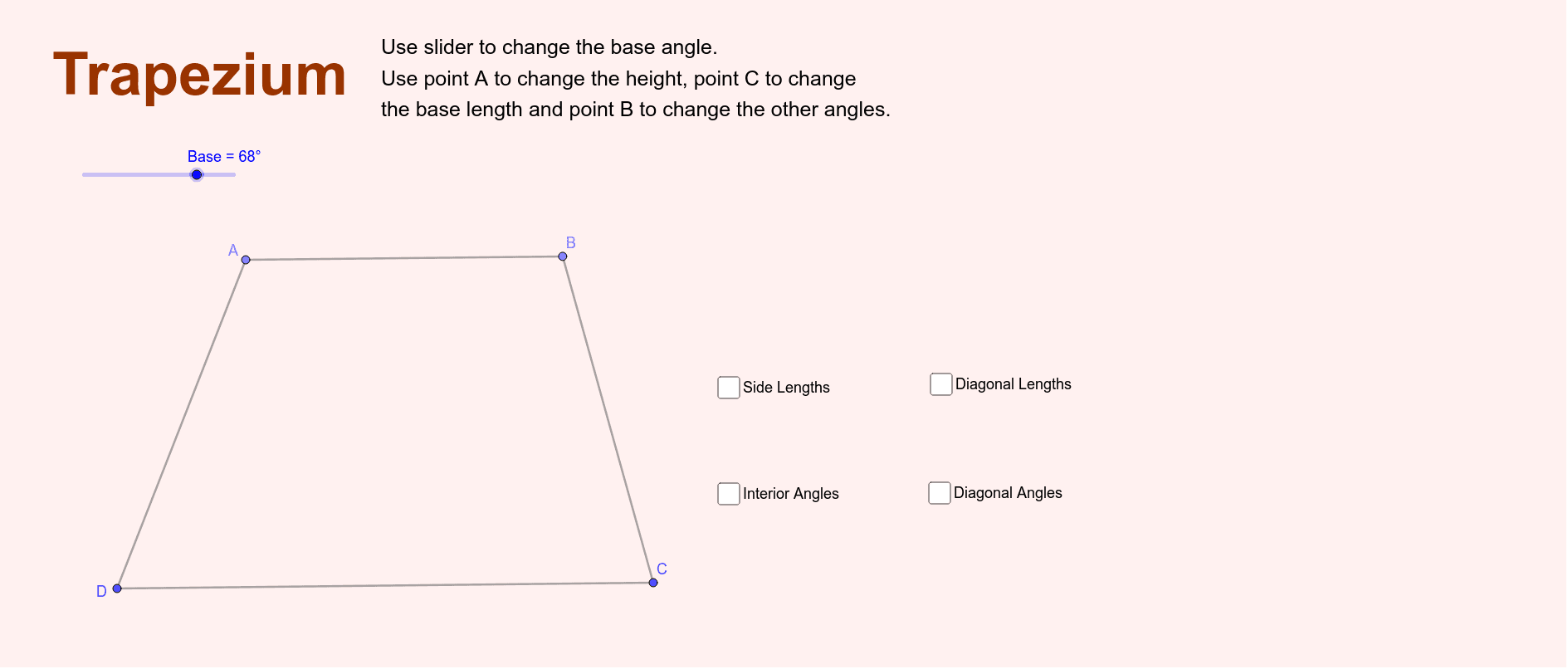 Trapezium Properties Geogebra