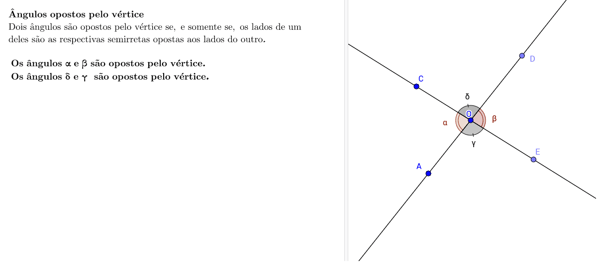 Ângulos opostos pelo vértice