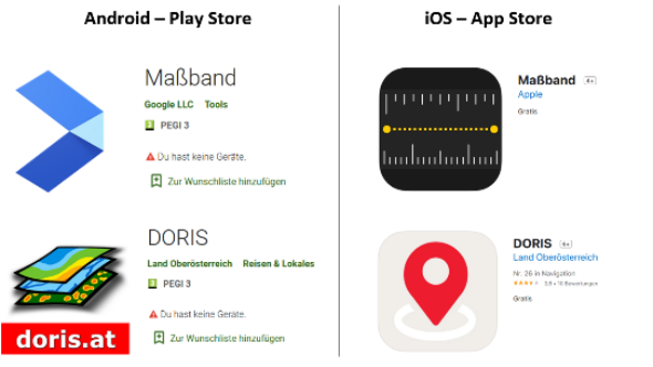 Die Ansichten der Apps aus den beiden Stores